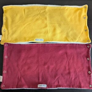Snap-On Baby Bibs/Neck Warmers - Yellow & Burgundy
